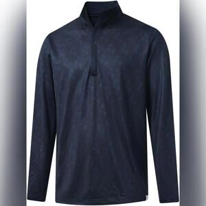 NWT Michael Rouen Quarter Zip Pullover Sweatshirt 1/4 Zip, Blue, Medium